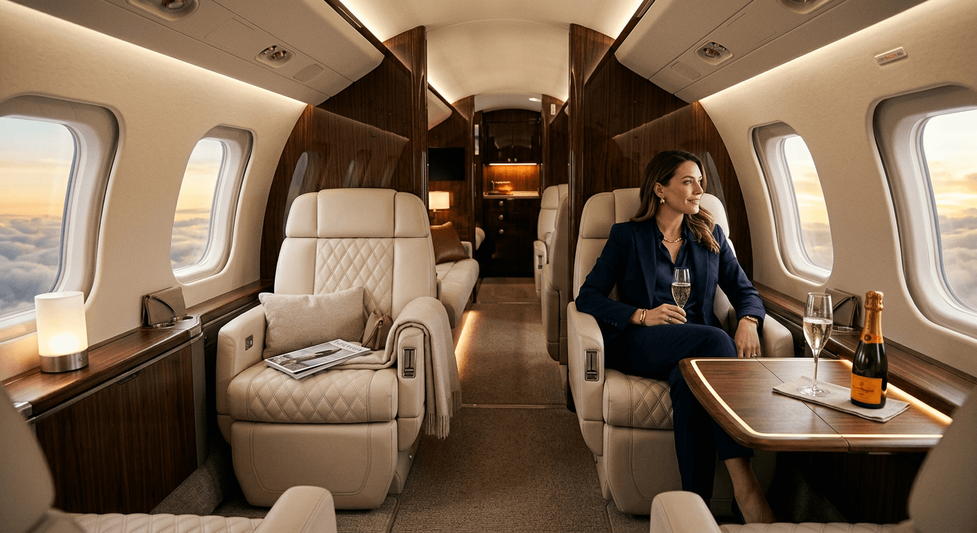 Private jet interior